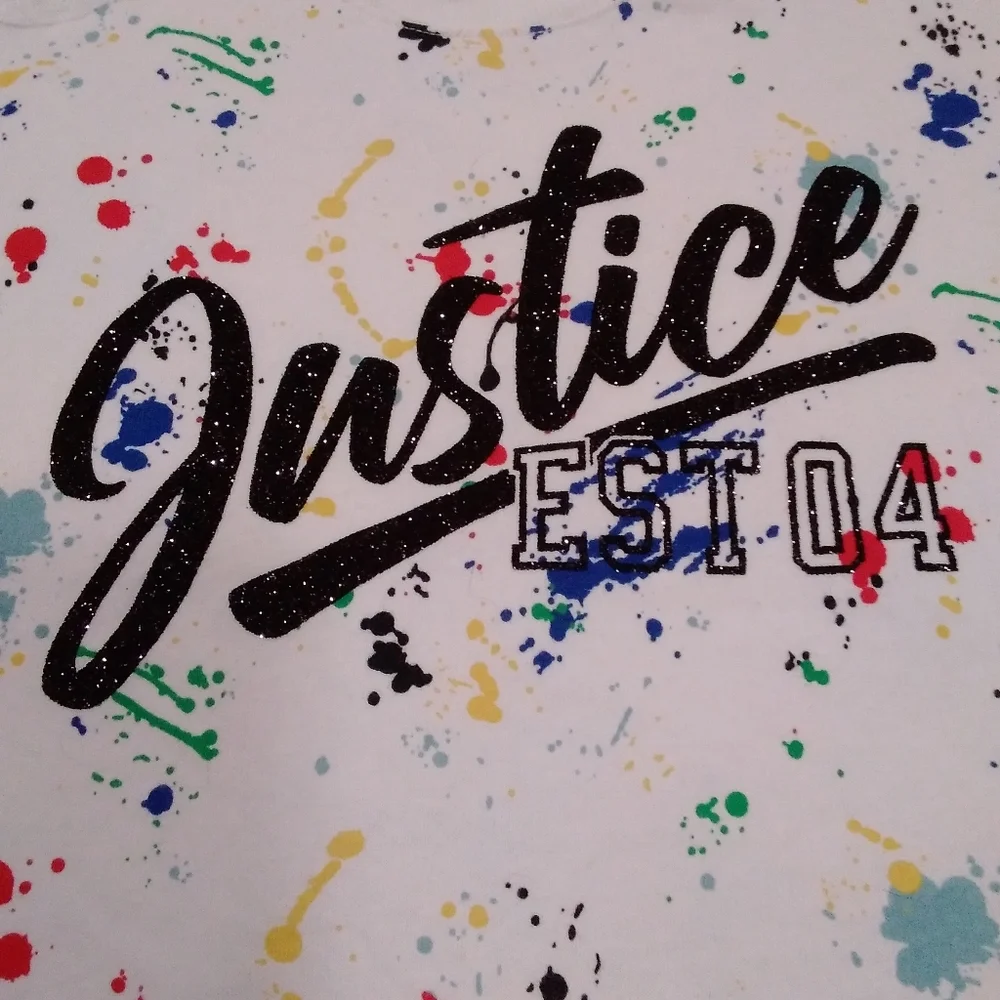Justice Active Size 12 Paint Splatter Crop